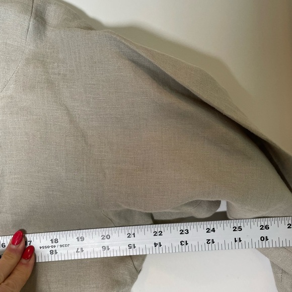 CHARLOTTE KELLOGG Palm Beach Margot Tunic Top Blouse 100% Linen Tunic Khaki Sz M - Picture 7 of 9